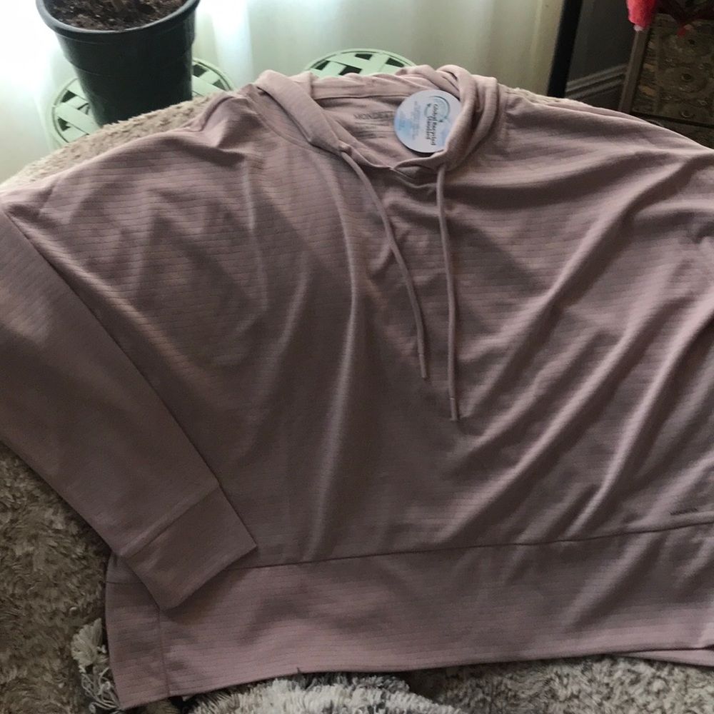 Soft rose athletic wear. New recycled hoodie.